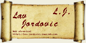 Lav Jordović vizit kartica